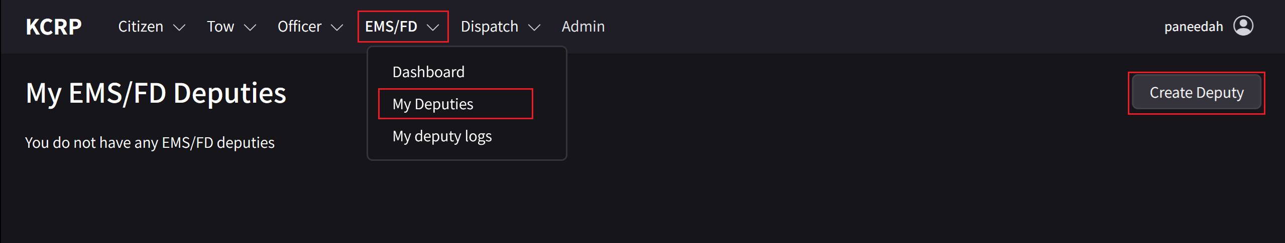 Showcase of the Create Deputy button
